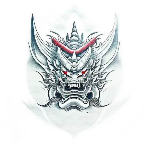 Oni Mask On A Dragon
