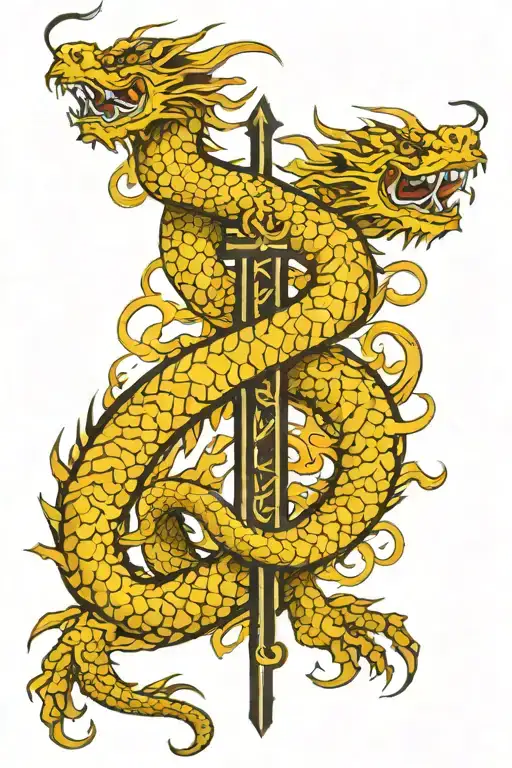 Cross Encircled With A Dragon