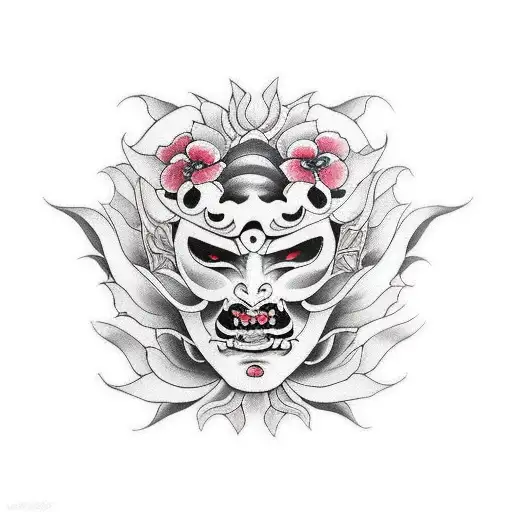 Woman Demon Mask Flower