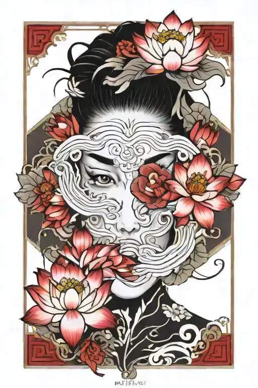 Eyes With Lotus Flowers