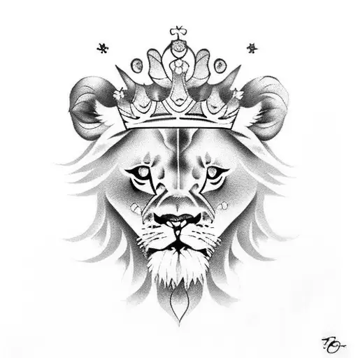 Baby Lion With Crown