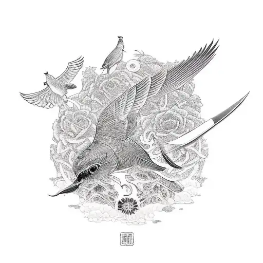 Knife Family Bird Rice 1950 Heart