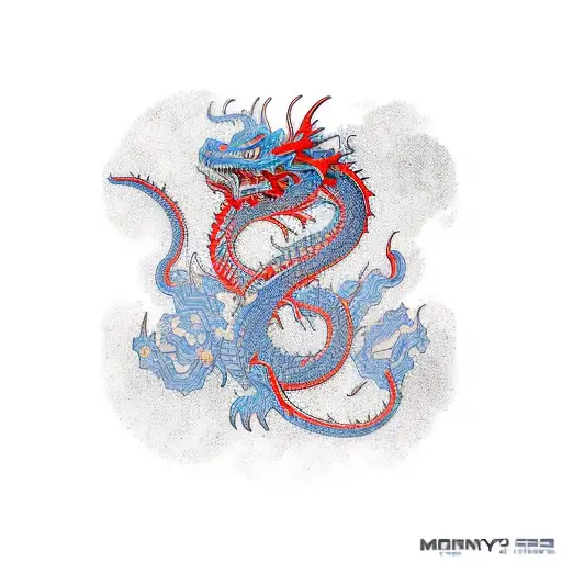 Red And Blue Dragon Sleeve