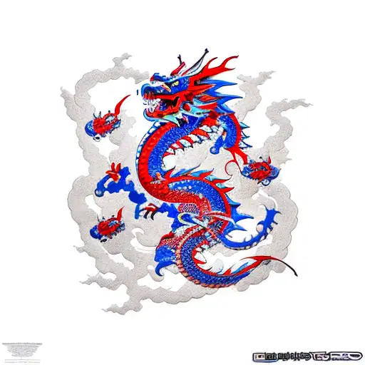 Red And Blue Dragon Sleeve