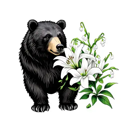 Bear And Lilly Of The Valley Flower