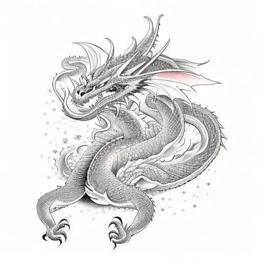 A Majestic Dragon Intertwined With Paintbrushes And Pencils