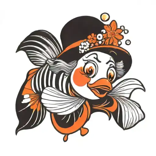 Clown Fish As A French Clown Girl Pin
