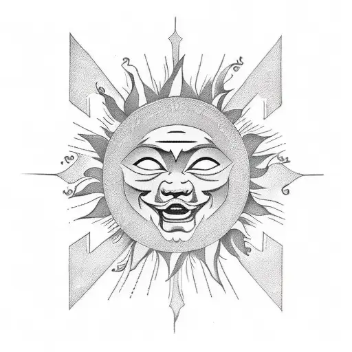 Design An Image Of A Filipino Sun And Stars With A Rose At The Center That Will Go On A Male Hip