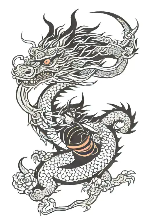 Samurai Dragon Sakura Sunset