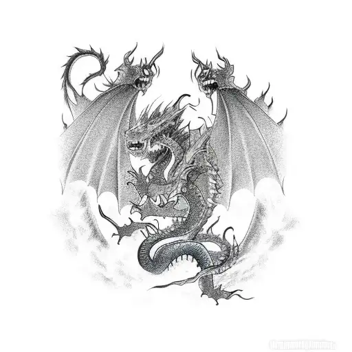 Evil Wizard Fighting Dragon