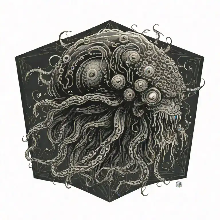 Blind Gargon Jellyfish With Many Eyes In Her Hair Portrait Evil