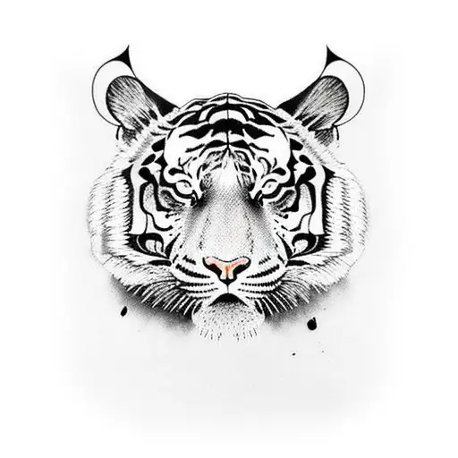 Tiger With Samurai Helmet Sleeve