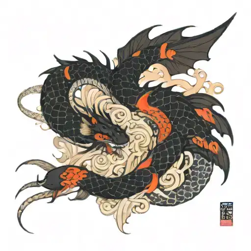 Dragon And Koi Fish