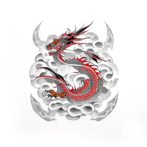 Dragon Black And Red