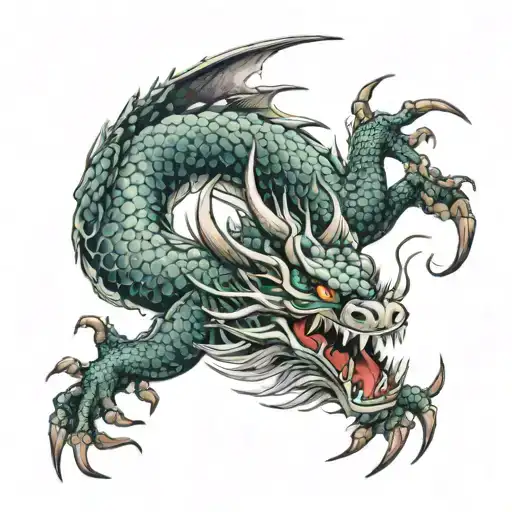 Dragon Wrapped Arounf Whole Arm