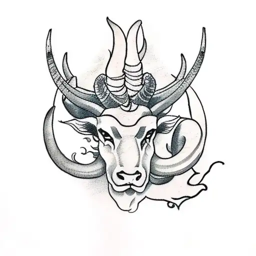Capricorn With Burning Horns