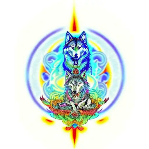 Dmt Wolf Meditating In Lost Time And Space