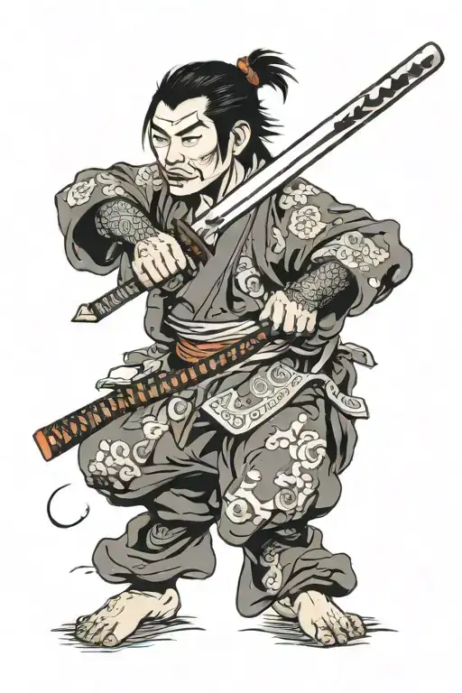 Hand Coming Out Of Ground Holding Katana Surrounded