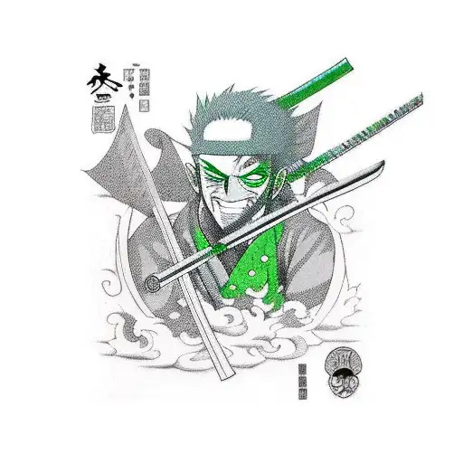 Roronoa Zoro Mixed With Rick And Murty