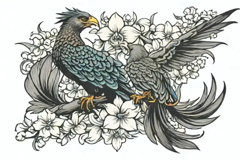 Fenix And Orchid Flowers