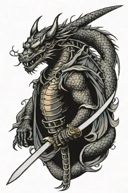 Katana With Dragon Wrapped