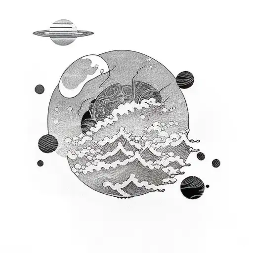 Man Floating In Another Planet