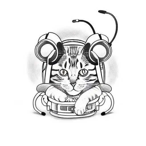 A Cat Wearing Headphones And Djing