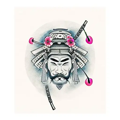 Samurai With Cherry Blossom