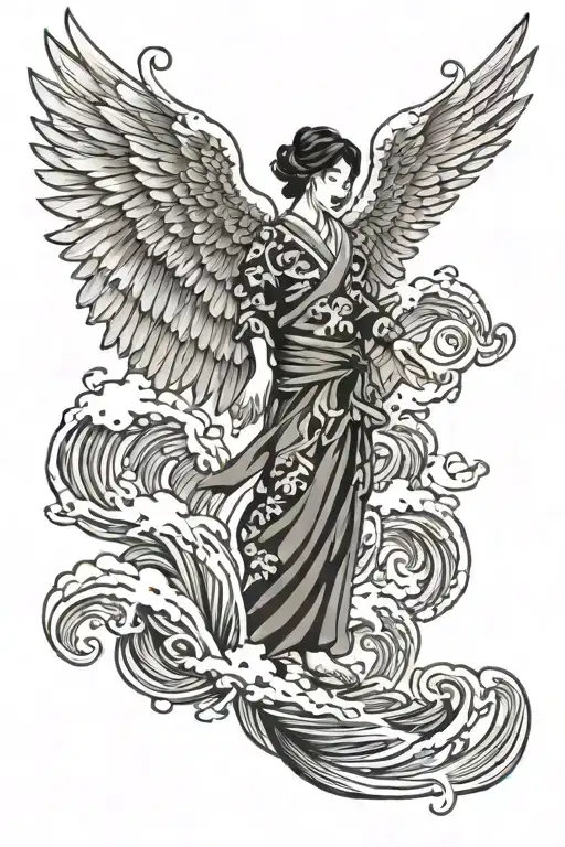 Water And Angel Wing Spread