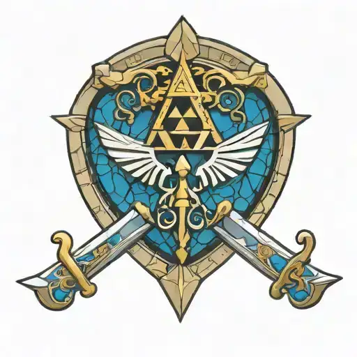 Zelda Triforce Sword Stained Glass Background