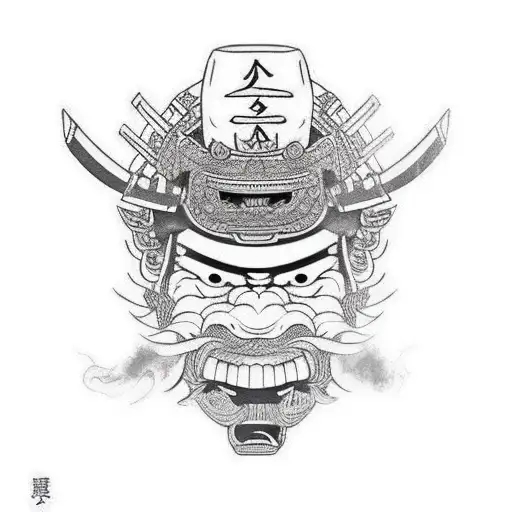 Samurai Omi Mask Smoke From Mouth And Eyes