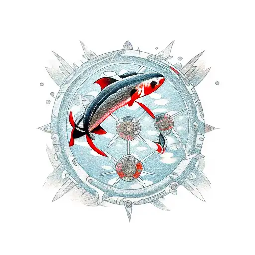 Ssr Stark Shark Wheel With Koi Fish Japanese Style