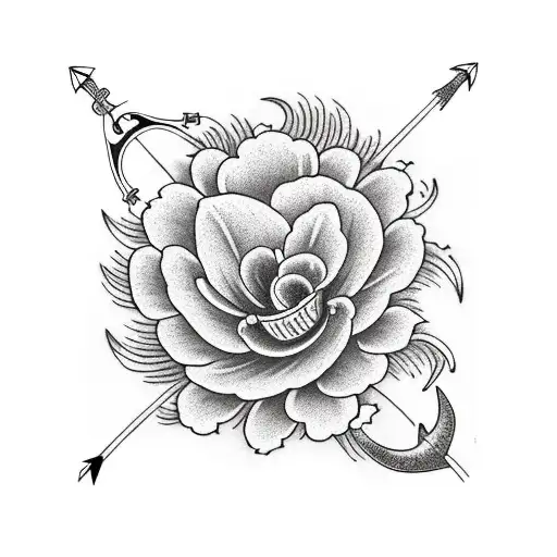 Lily Flower And Anchor Forearm Sleeve