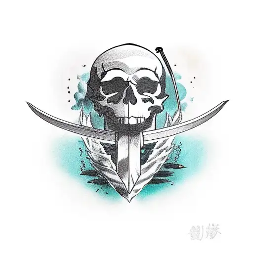 Skull With Katana Thru The Skull