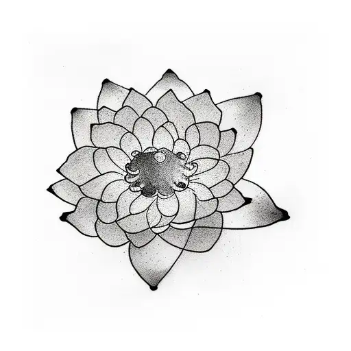 Inkwash Brushstroke Lotus Flower