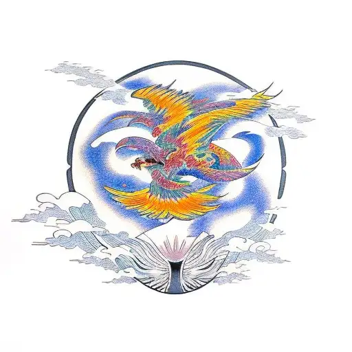 Phoenix Flying Through The Cosmos