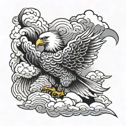 Eagle With Cloud Background