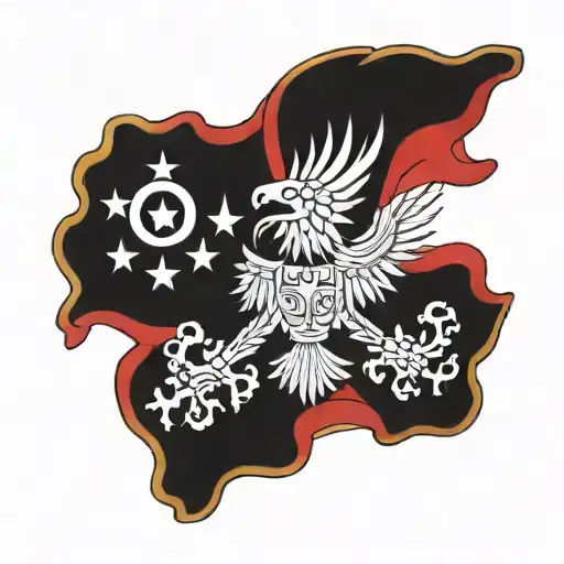 Albanian German American Flag