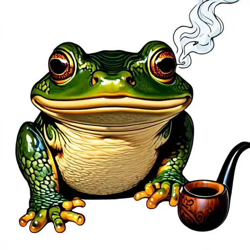 Big Frog Smoking Pipe With A Rope On