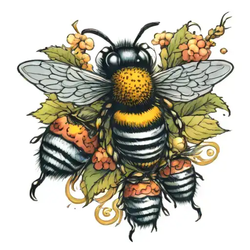 Evil Bees Swarming A Rotten Apple