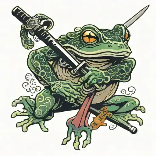 Frog With Katana Sword
