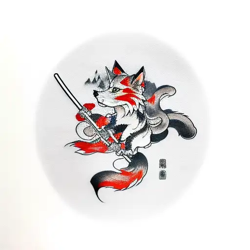 Kitsune With Katana