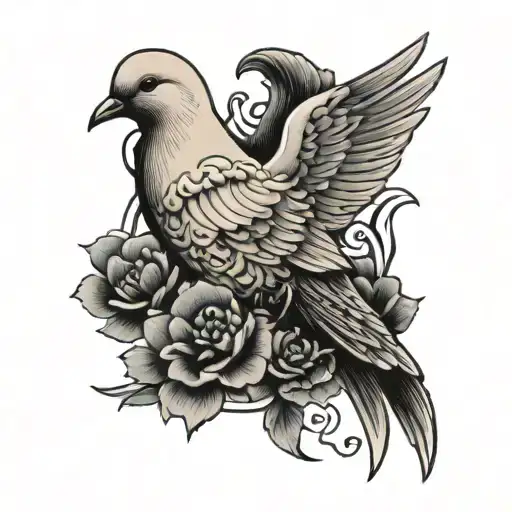 Irezumi Rib Cage Tattoo Depicting Dove