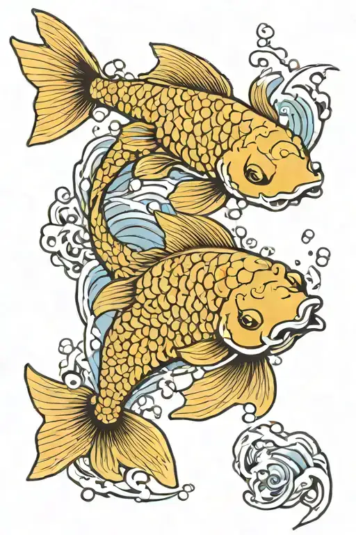 Gold Koi Jumping Out Of The Water