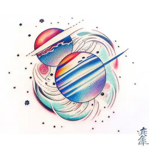 Galaxy With Planet Mars