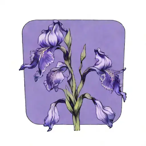 Single Wild Iris With Stem