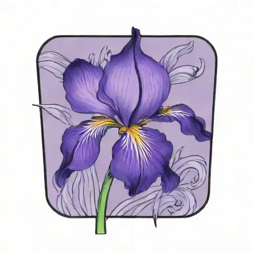 Single Wild Iris With Stem