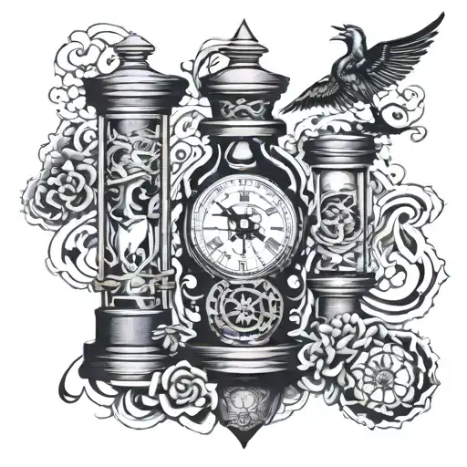 Hourglass And Compass Intertwined