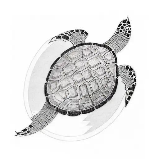 Japanese Turtle Tattoo With Polynesian Twist