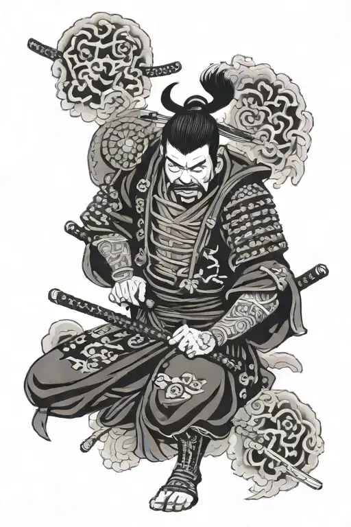 Samurai Warrior With Quad Nods